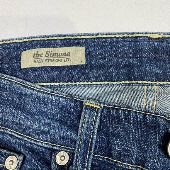 AG ADRIANO GOLDSCHMIED The Simona Easy Straight Leg Jeans 27 Raw Hem - Picture 8 of 8